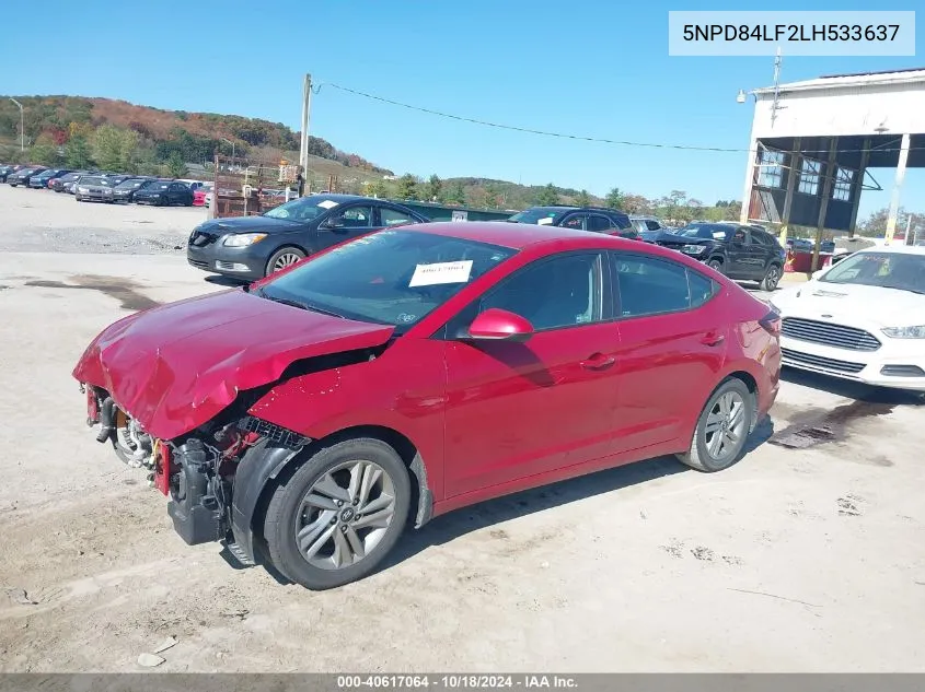 2020 Hyundai Elantra Sel VIN: 5NPD84LF2LH533637 Lot: 40617064