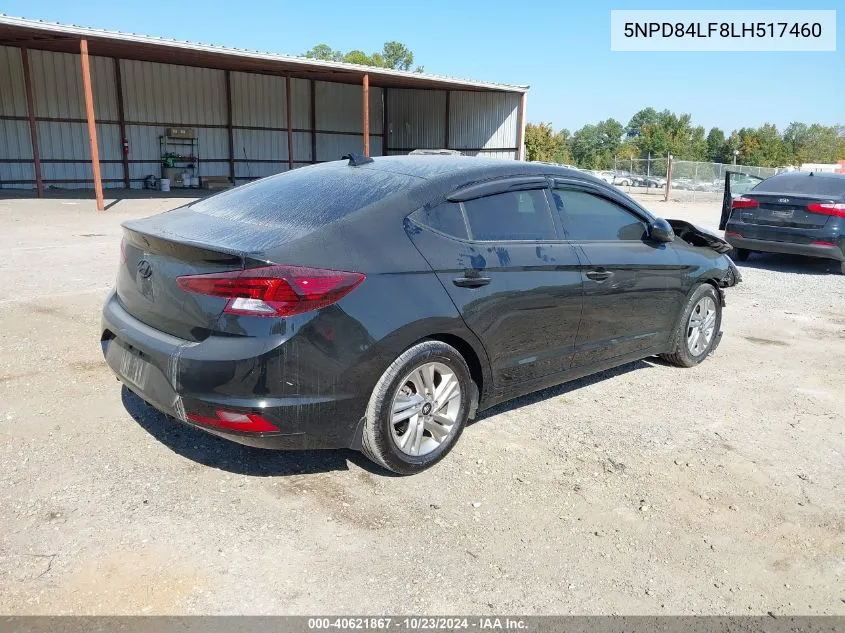 2020 Hyundai Elantra Sel VIN: 5NPD84LF8LH517460 Lot: 40621867