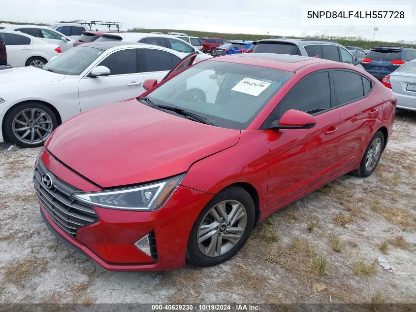 2020 Hyundai Elantra Sel/Value/Limited VIN: 5NPD84LF4LH557728 Lot: 40629230