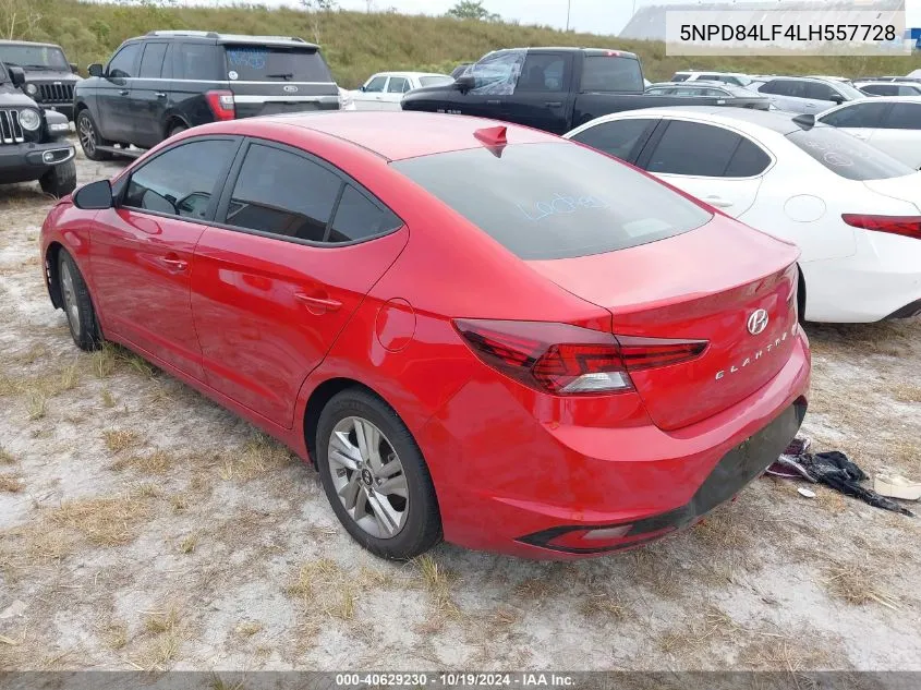 2020 Hyundai Elantra Sel/Value/Limited VIN: 5NPD84LF4LH557728 Lot: 40629230