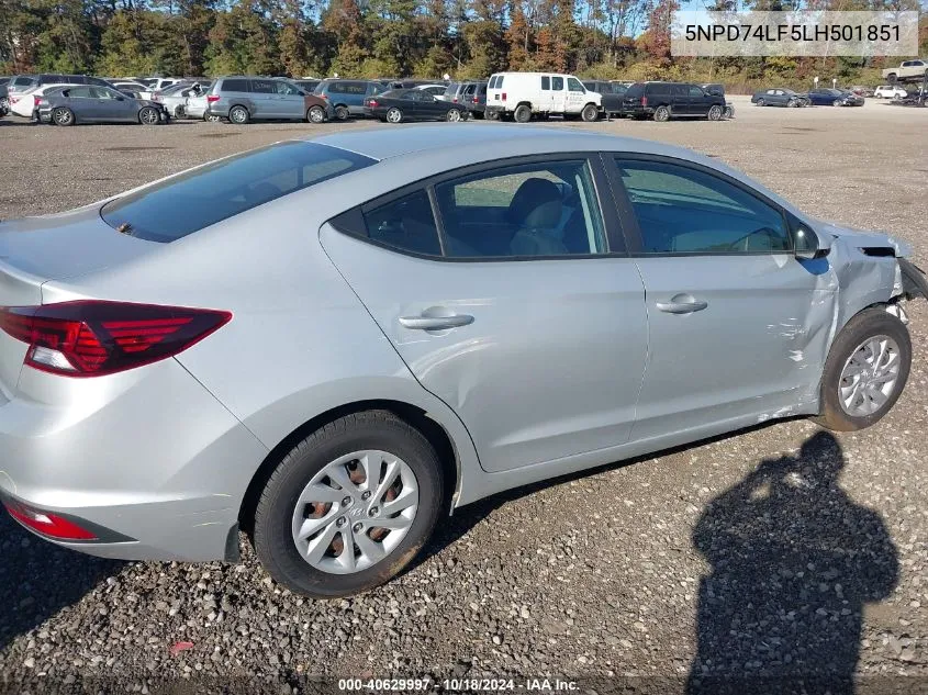 5NPD74LF5LH501851 2020 Hyundai Elantra Se