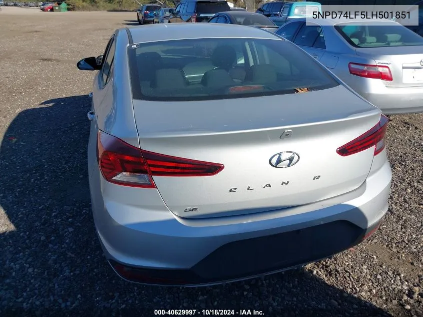 5NPD74LF5LH501851 2020 Hyundai Elantra Se