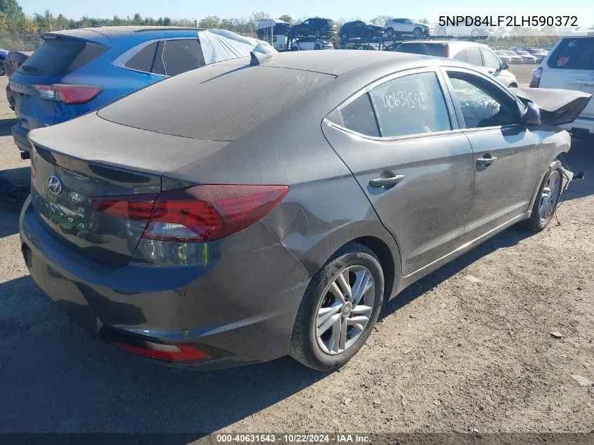 2020 Hyundai Elantra Sel VIN: 5NPD84LF2LH590372 Lot: 40631543