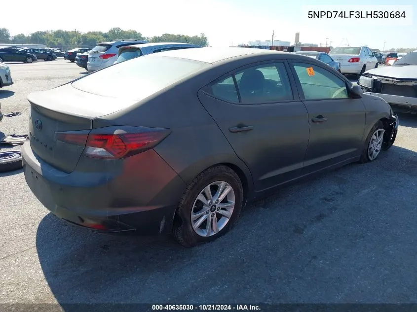 2020 Hyundai Elantra Se VIN: 5NPD74LF3LH530684 Lot: 40635030