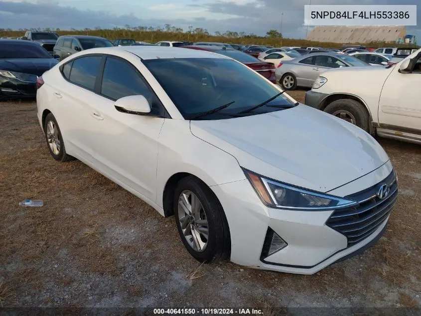 2020 Hyundai Elantra Sel VIN: 5NPD84LF4LH553386 Lot: 40641550