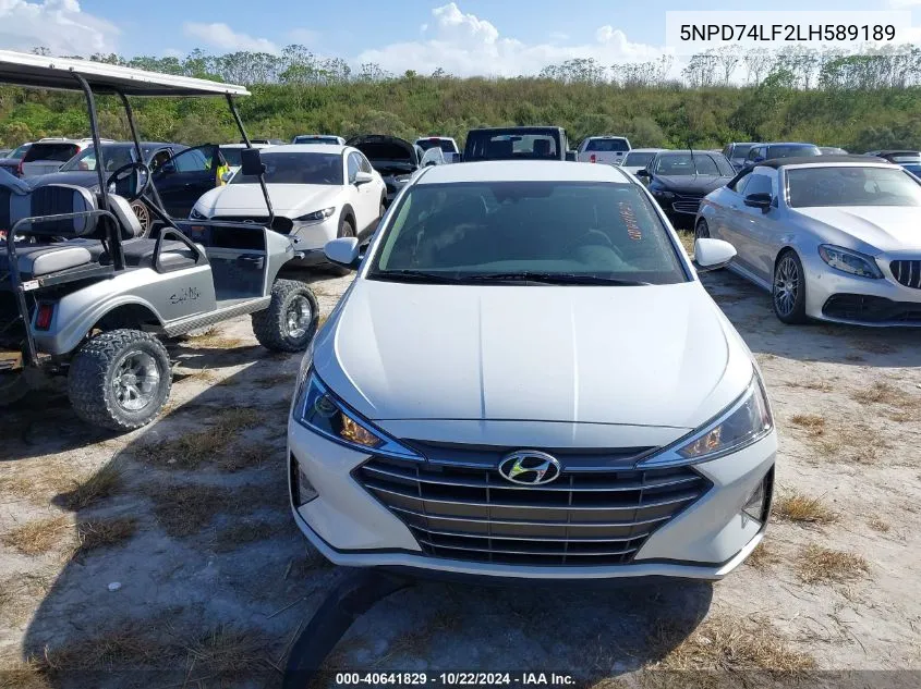 2020 Hyundai Elantra Se VIN: 5NPD74LF2LH589189 Lot: 40641829