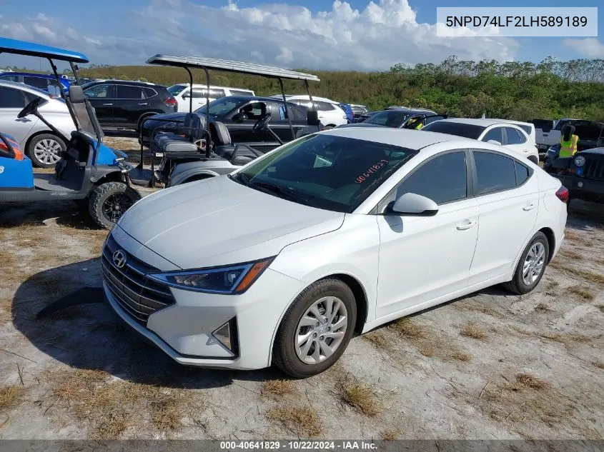 5NPD74LF2LH589189 2020 Hyundai Elantra Se