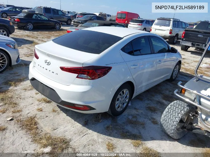 5NPD74LF2LH589189 2020 Hyundai Elantra Se