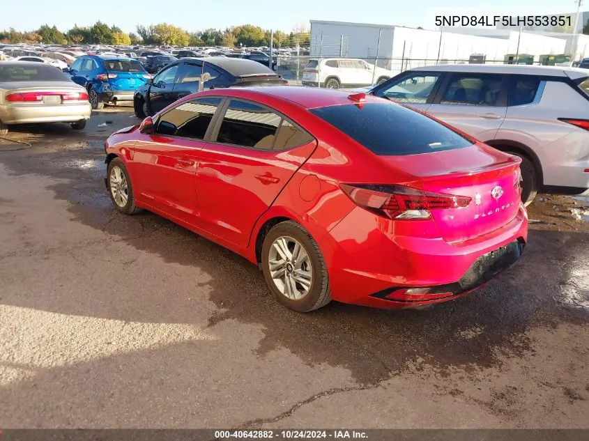 2020 Hyundai Elantra Value Edition VIN: 5NPD84LF5LH553851 Lot: 40642882