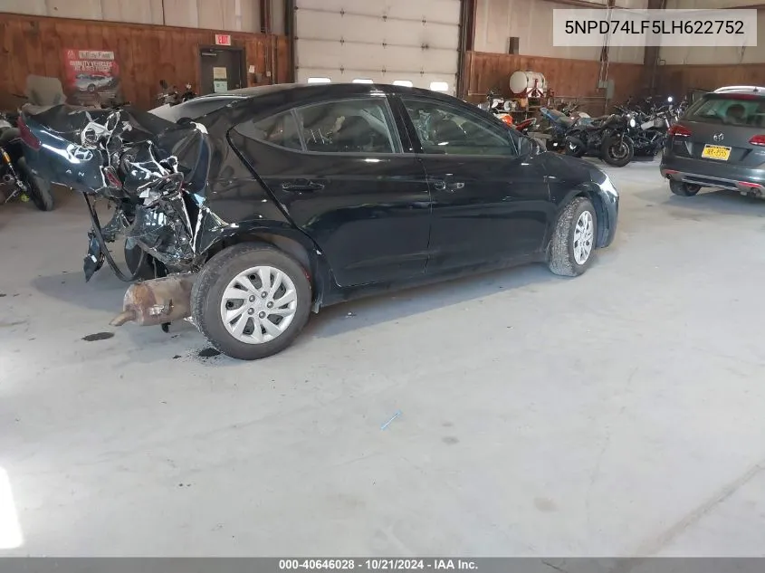 5NPD74LF5LH622752 2020 Hyundai Elantra Se