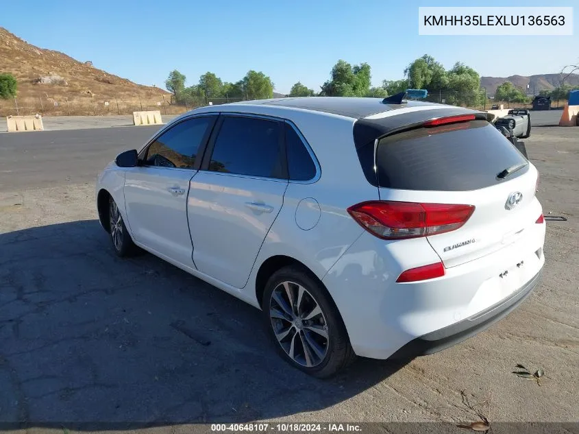 2020 Hyundai Elantra Gt VIN: KMHH35LEXLU136563 Lot: 40648107