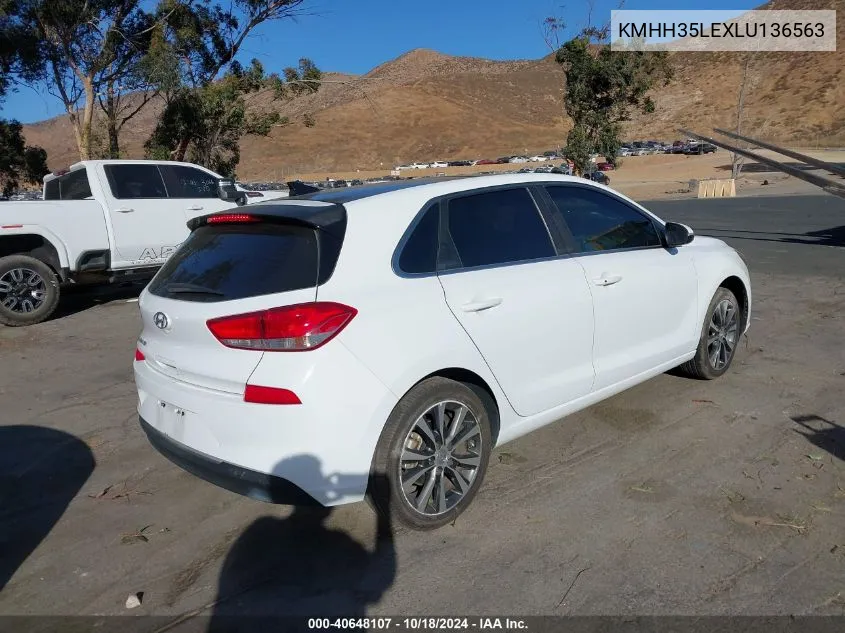 2020 Hyundai Elantra Gt VIN: KMHH35LEXLU136563 Lot: 40648107