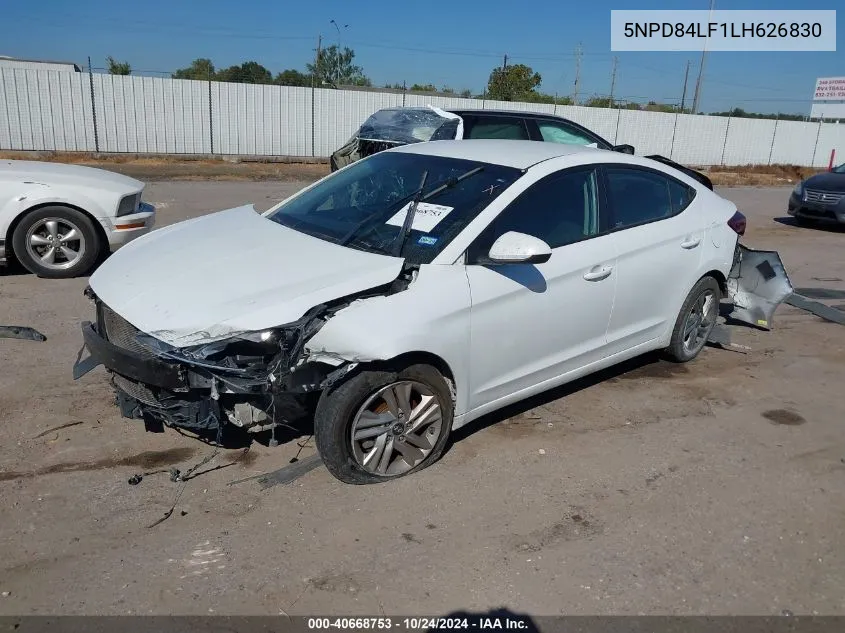 2020 Hyundai Elantra Sel/Value/Limited VIN: 5NPD84LF1LH626830 Lot: 40668753