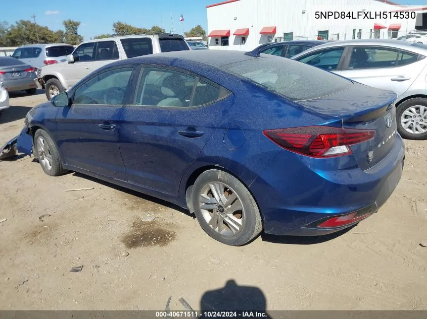 2020 Hyundai Elantra Sel/Value/Limited VIN: 5NPD84LFXLH514530 Lot: 40671511