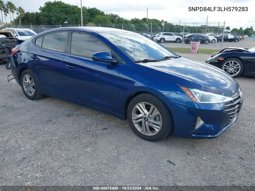 2020 Hyundai Elantra Sel VIN: 5NPD84LF3LH579283 Lot: 40675408