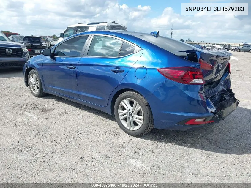 2020 Hyundai Elantra Sel VIN: 5NPD84LF3LH579283 Lot: 40675408