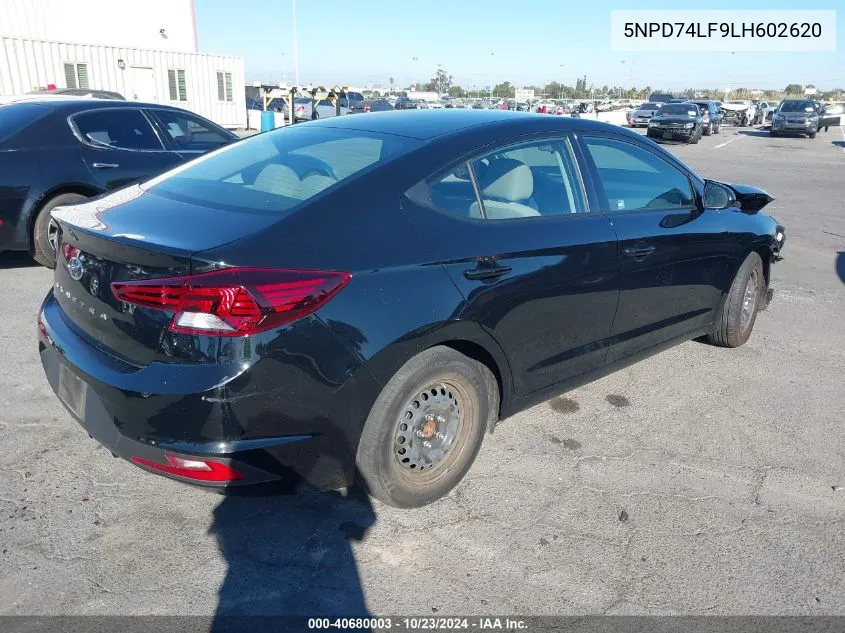 2020 Hyundai Elantra Se VIN: 5NPD74LF9LH602620 Lot: 40680003