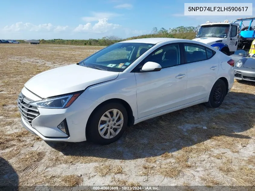 2020 Hyundai Elantra Se VIN: 5NPD74LF2LH590617 Lot: 40683609