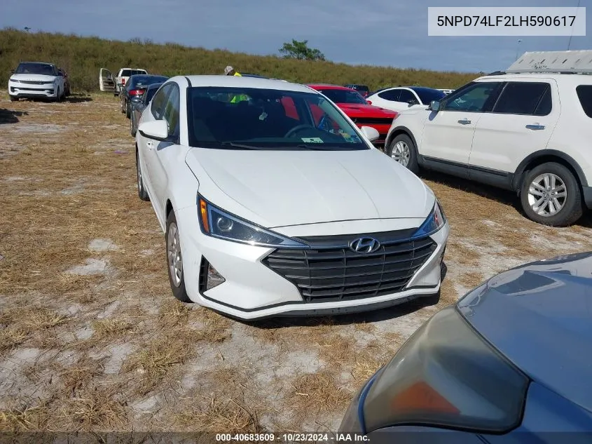 2020 Hyundai Elantra Se VIN: 5NPD74LF2LH590617 Lot: 40683609