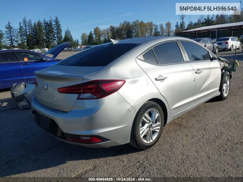 2020 Hyundai Elantra Sel/Value/Limited VIN: 5NPD84LF5LH596540 Lot: 40684929