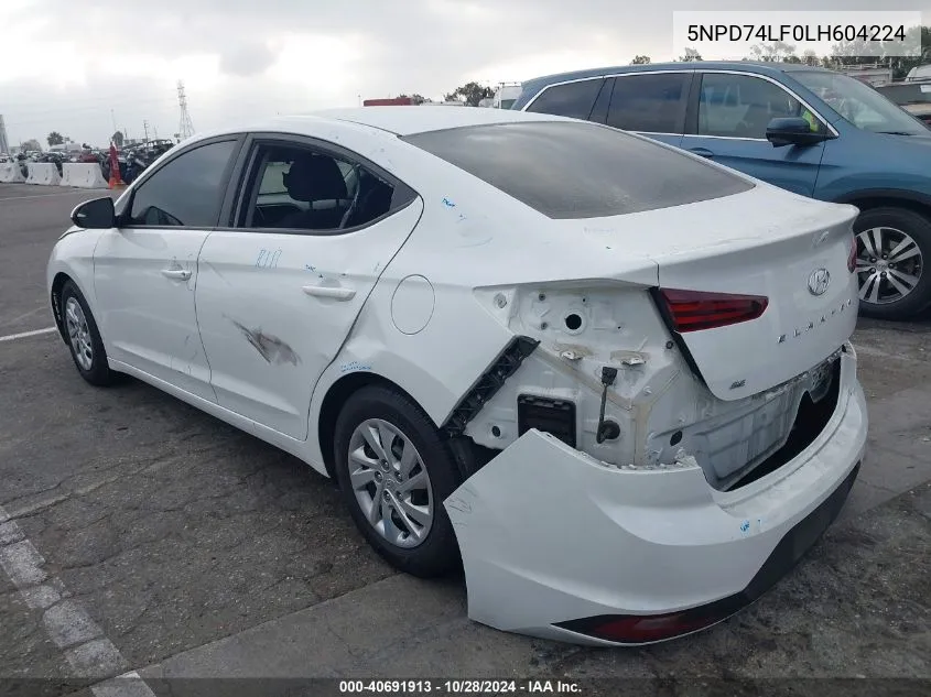 5NPD74LF0LH604224 2020 Hyundai Elantra Se