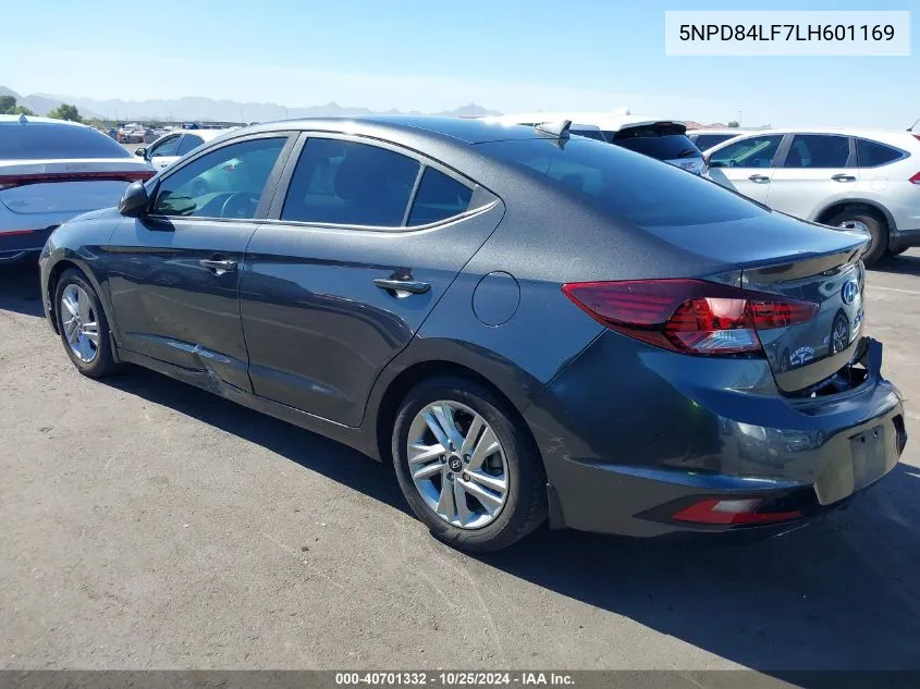 2020 Hyundai Elantra Sel VIN: 5NPD84LF7LH601169 Lot: 40701332