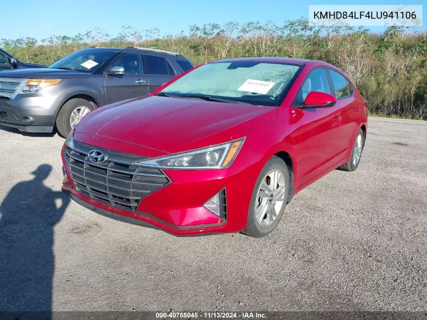 2020 Hyundai Elantra Sel VIN: KMHD84LF4LU941106 Lot: 40755045