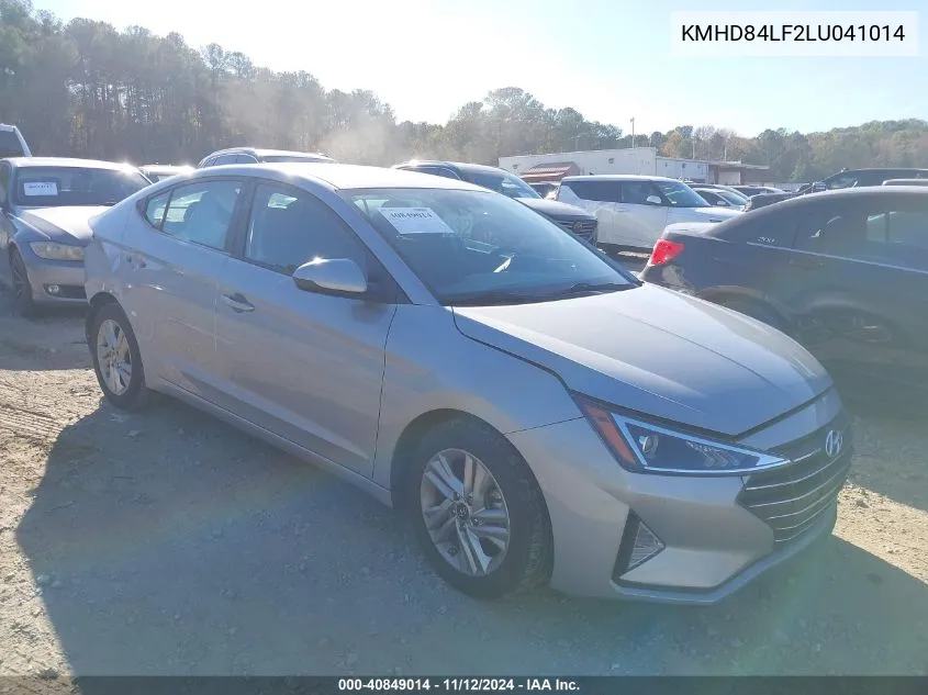 2020 Hyundai Elantra Sel VIN: KMHD84LF2LU041014 Lot: 40849014