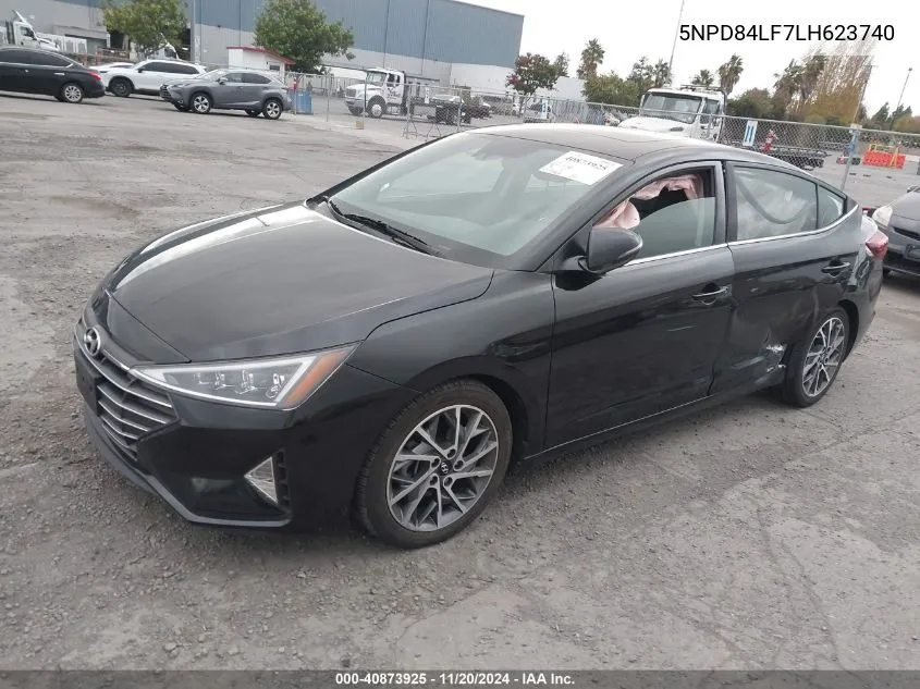 2020 Hyundai Elantra Limited VIN: 5NPD84LF7LH623740 Lot: 40873925