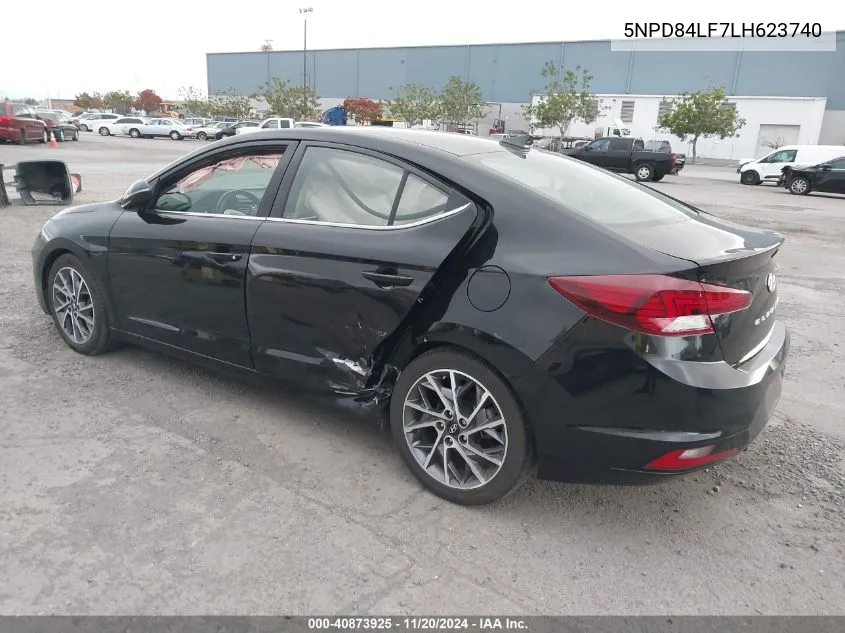 2020 Hyundai Elantra Limited VIN: 5NPD84LF7LH623740 Lot: 40873925