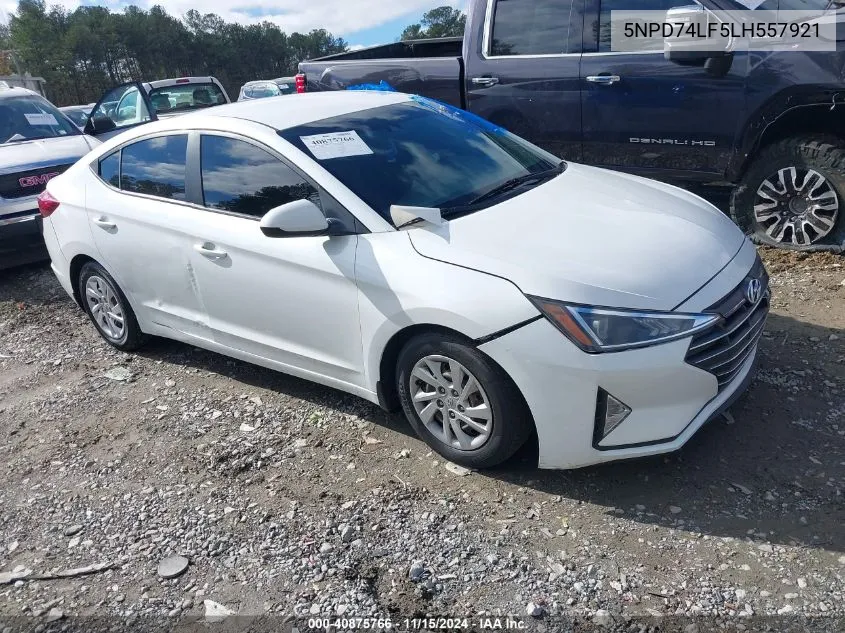 2020 Hyundai Elantra Se VIN: 5NPD74LF5LH557921 Lot: 40875766