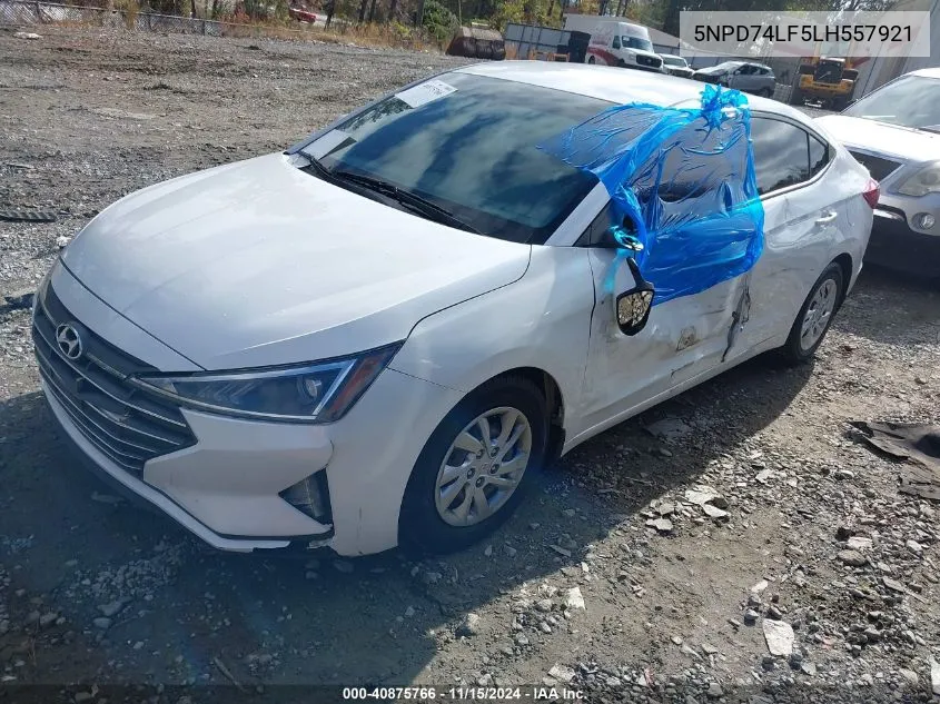 2020 Hyundai Elantra Se VIN: 5NPD74LF5LH557921 Lot: 40875766