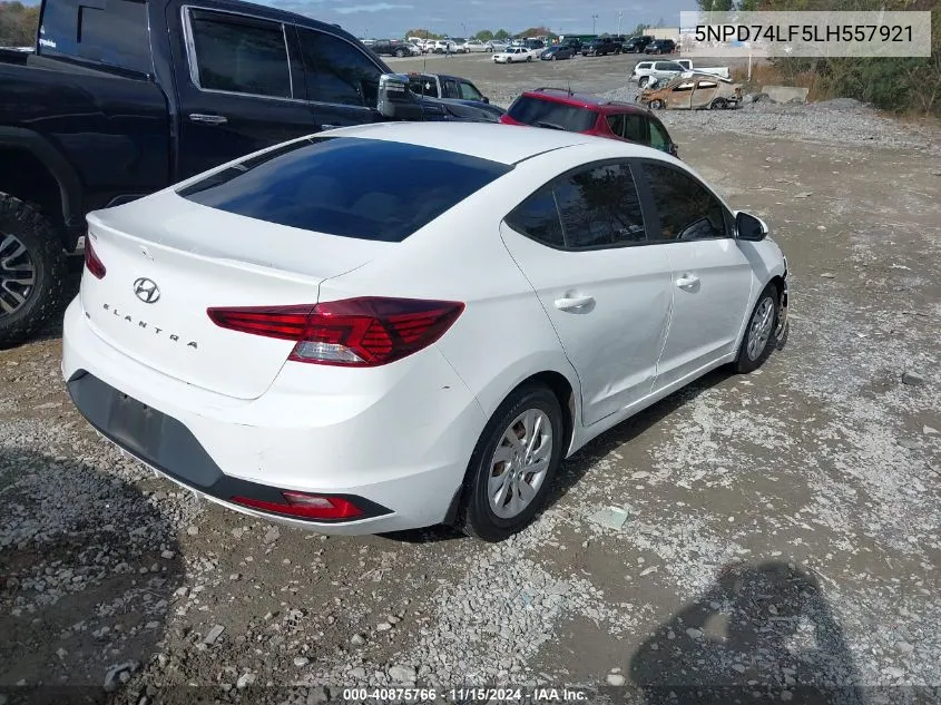 2020 Hyundai Elantra Se VIN: 5NPD74LF5LH557921 Lot: 40875766