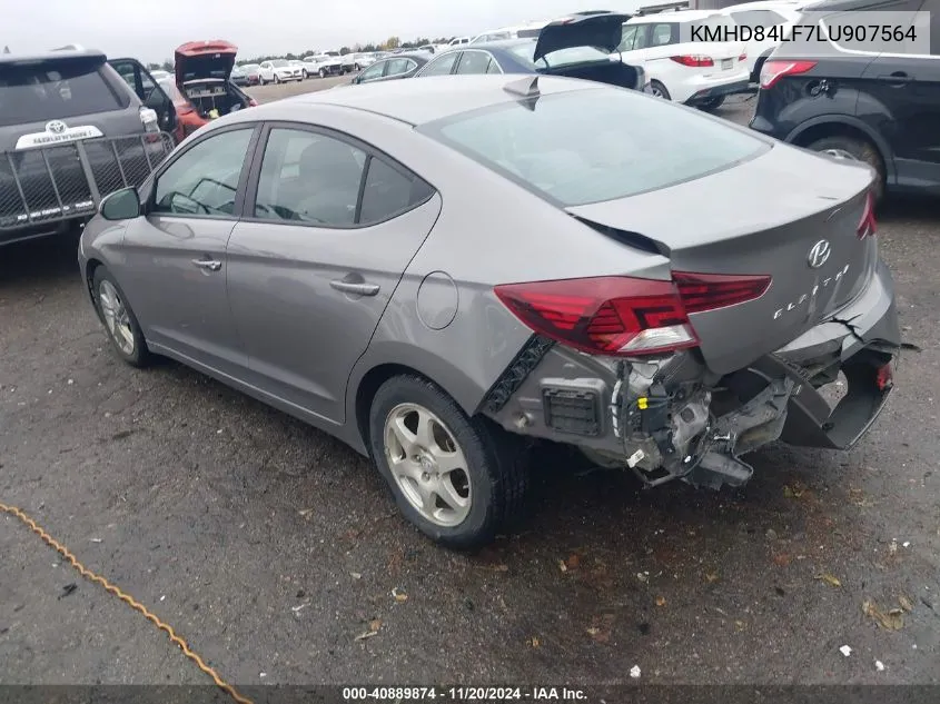 2020 Hyundai Elantra Value Edition VIN: KMHD84LF7LU907564 Lot: 40889874