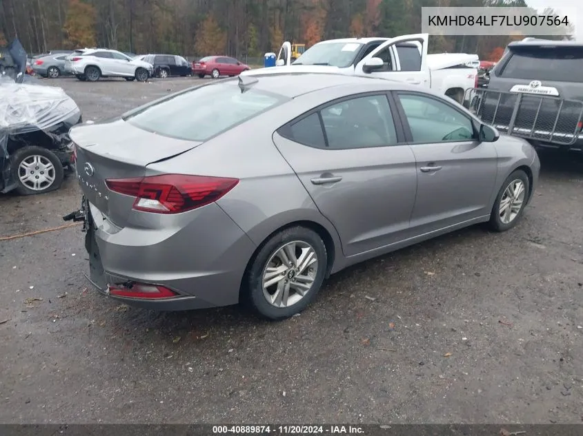 2020 Hyundai Elantra Value Edition VIN: KMHD84LF7LU907564 Lot: 40889874