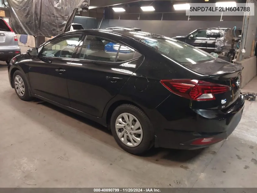 2020 Hyundai Elantra Se VIN: 5NPD74LF2LH604788 Lot: 40890799