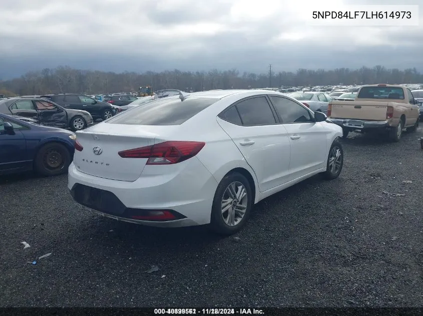 2020 Hyundai Elantra Sel VIN: 5NPD84LF7LH614973 Lot: 40899561