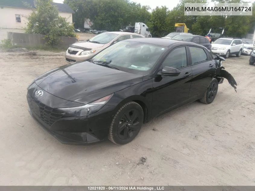 2021 Hyundai Elantra Sel VIN: KMHLM4AG6MU164724 Lot: 12021920