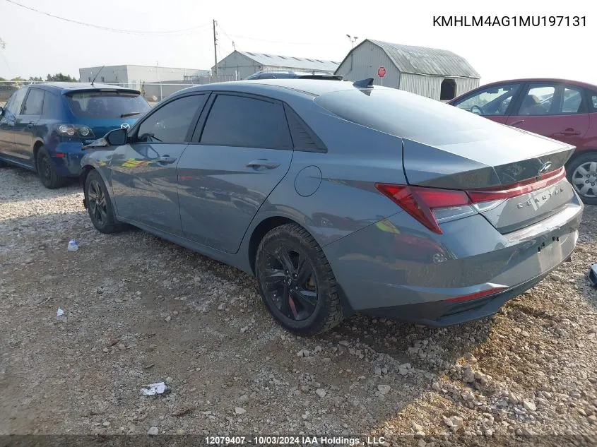 2021 Hyundai Elantra Preferred Ivt With Sun And Tech Package VIN: KMHLM4AG1MU197131 Lot: 12079407