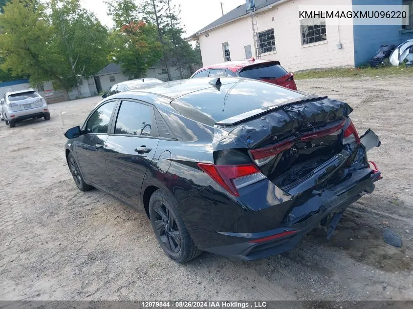 2021 Hyundai Elantra Sel VIN: KMHLM4AGXMU096220 Lot: 12079844