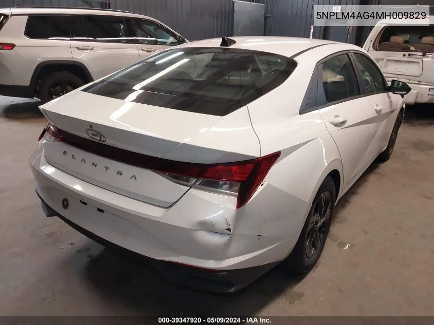 5NPLM4AG4MH009829 2021 Hyundai Elantra Sel