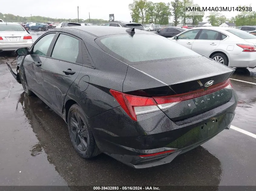 KMHLM4AG3MU142938 2021 Hyundai Elantra Sel