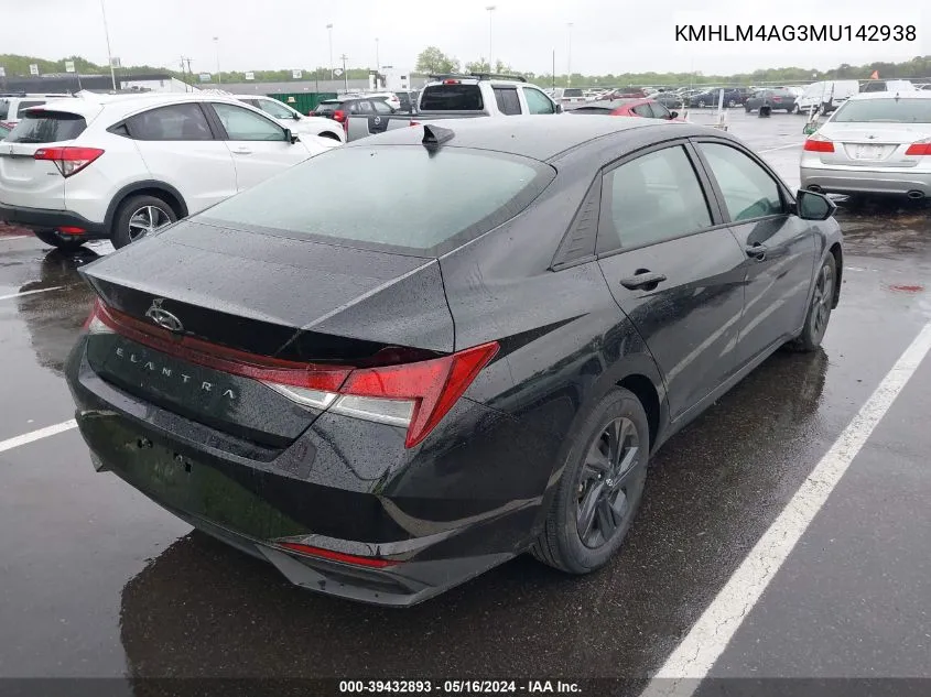 KMHLM4AG3MU142938 2021 Hyundai Elantra Sel