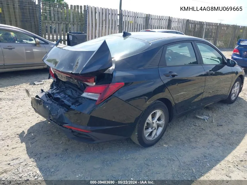 2021 Hyundai Elantra Se VIN: KMHLL4AG8MU069665 Lot: 39483690