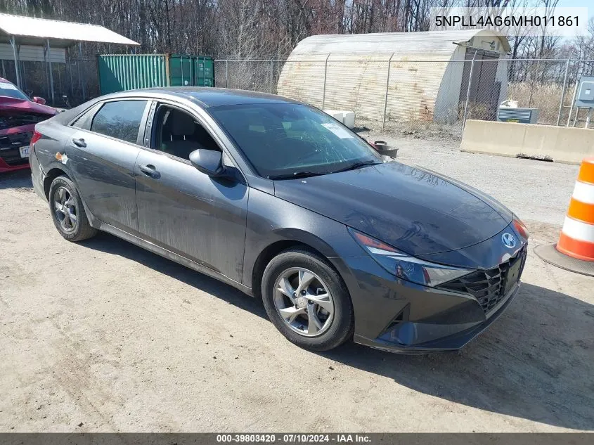 2021 Hyundai Elantra Se VIN: 5NPLL4AG6MH011861 Lot: 39803420