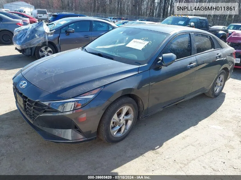 2021 Hyundai Elantra Se VIN: 5NPLL4AG6MH011861 Lot: 39803420