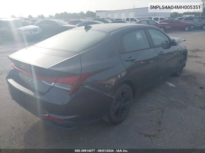 5NPLS4AG4MH005351 2021 Hyundai Elantra Sel