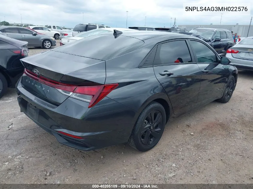 5NPLS4AG3MH022576 2021 Hyundai Elantra Sel