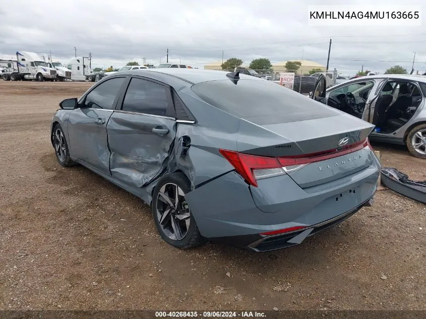 2021 Hyundai Elantra Sel VIN: KMHLN4AG4MU163665 Lot: 40268435