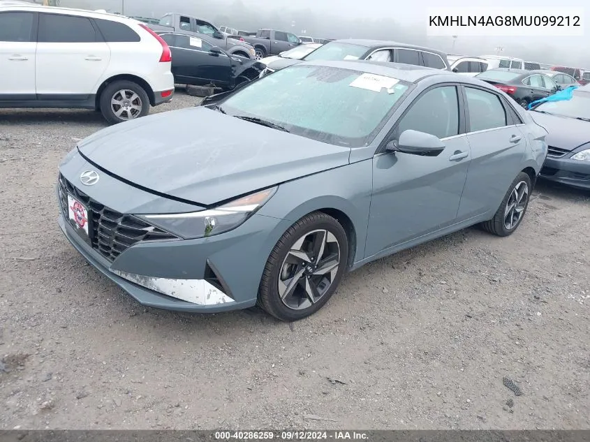 2021 Hyundai Elantra Sel VIN: KMHLN4AG8MU099212 Lot: 40286259